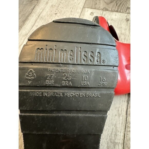 Mini Melissa X Disney Minnie Mouse Baby Girl Boots  Red Ears Sugar 10 - Picture 9 of 9